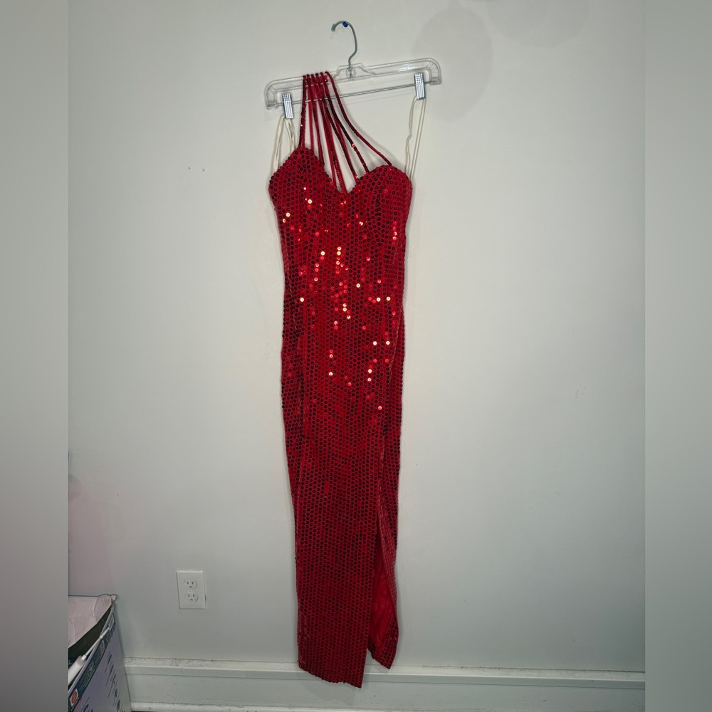 Bari Jay Vibrant Red Gown